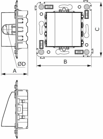 вывод кабеля DKC Avanti - размеры