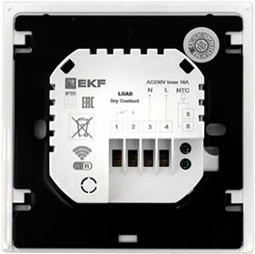 терморегулятор программируемый Wi-Fi EKF ett-5 - вид с тыльной  стороны