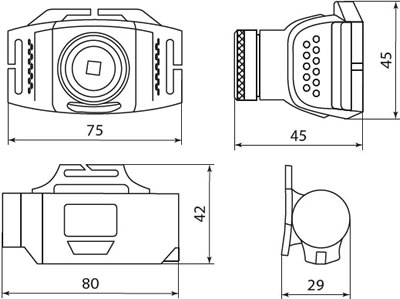 налобный led фонарь TDM SQ0350-0064 - размеры